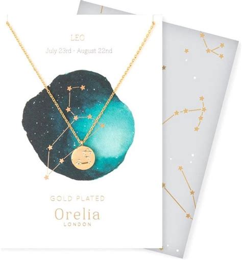 Orelia Ketting Kort Met Sterrenbeeld Leeuw Goudkleurig Met Giftcard