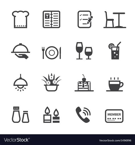 Restaurant Icons Royalty Free Vector Image Vectorstock