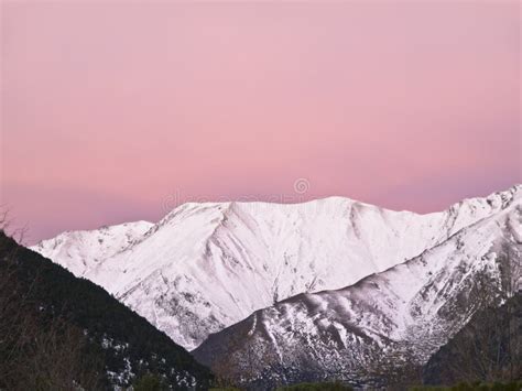 Snowy Mountain at Sunrise stock image. Image of spain - 12121225