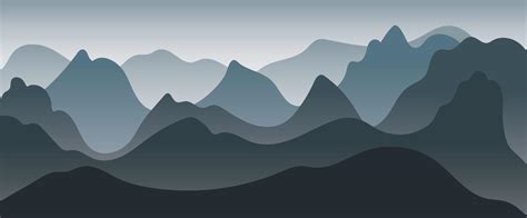 vector mountain landscape nature background in the morning 10055987 ...