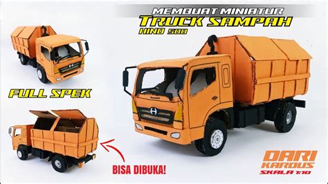 Cara Membuat Miniatur Truck Hino Dump Sampah Dari Kardus Bekas