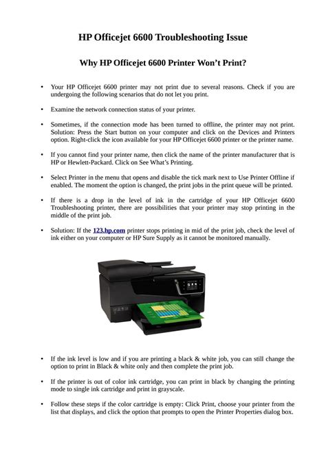 Hp Officejet 6600 Printer Won’t Print By Jack Leach Issuu