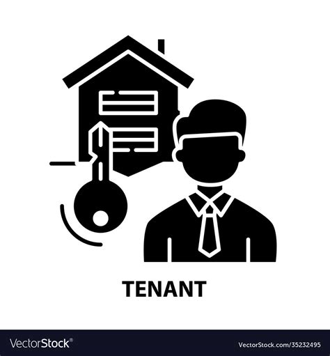 Tenant Icon Black Sign With Editable Royalty Free Vector