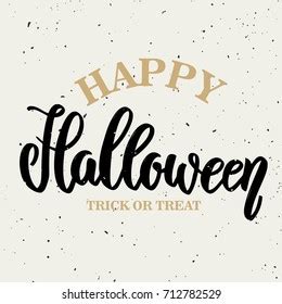 Happy Halloween Hand Drawn Lettering Illustration Stock Vector Royalty