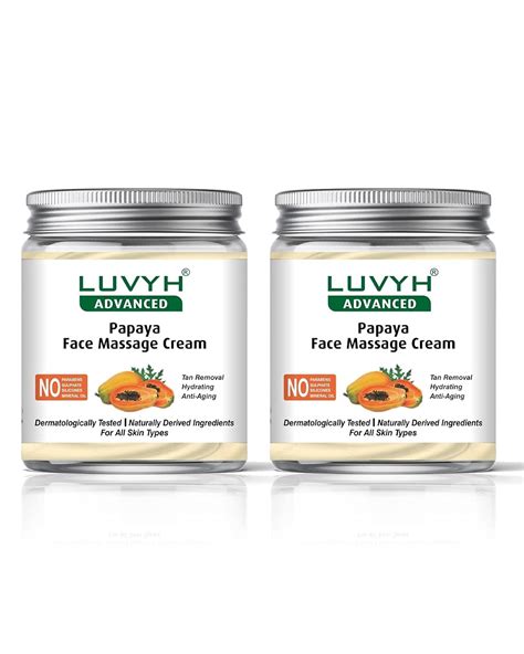 Luvyh Papaya Hydrating Face Massage Cream 1000g Pack Of 2 For Skin