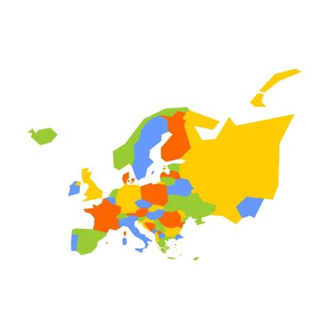 Mapa Político Infográfico Muy Simplificado De Europa En Color Naranja