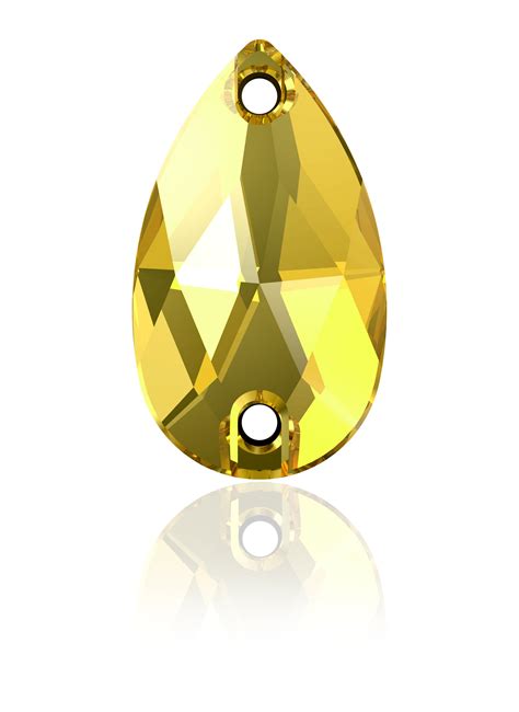 Lt Topaz Drop Sew On Swarovski® Crystal 3230 Flat Back Avant Crystal