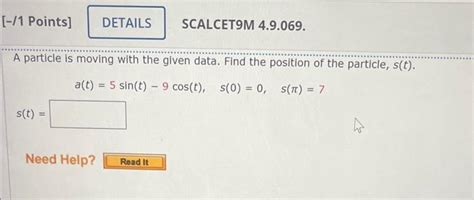 Solved Points Scalcet M A Particle Is Moving Chegg