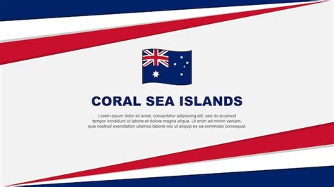 Coral Sea Islands Flag Abstract Background Design Template Coral Sea