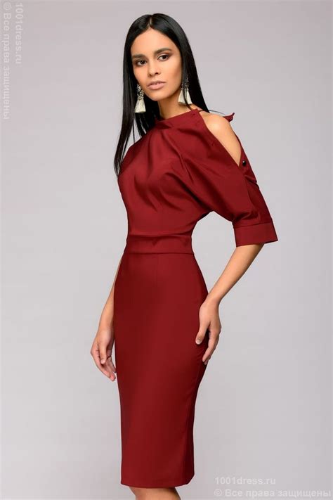 Платье бордовое 1001DRESS | Платья, Повседневные платья, Элегантные платья