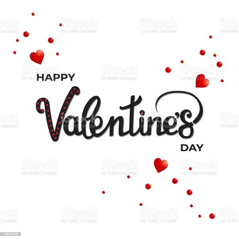 Lettering Happy Valentines Day Hand Drawn Text Valentine Day Greeting