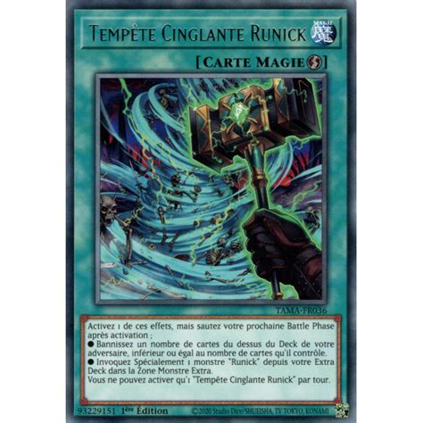 Temp Te Cinglante Runick Tama Fr Carte Yu Gi Oh L Unit