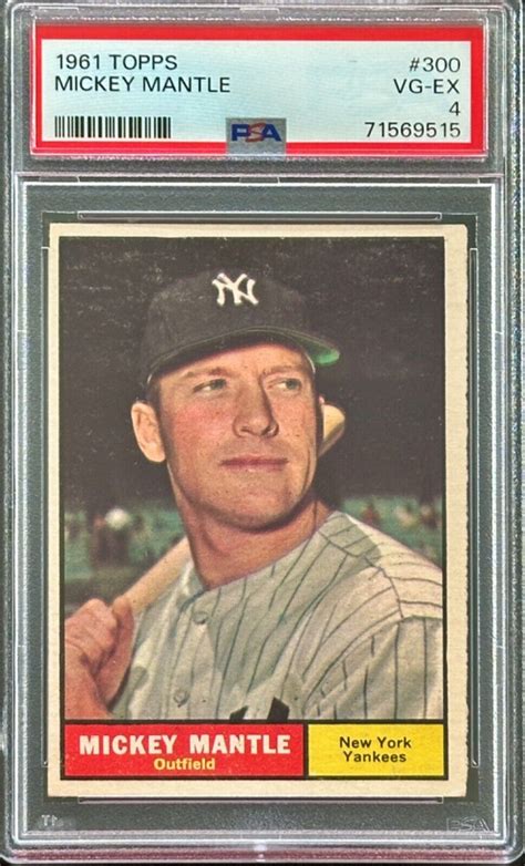 Mickey Mantle Topps Baseball Card Psa Vg Ex Ebay