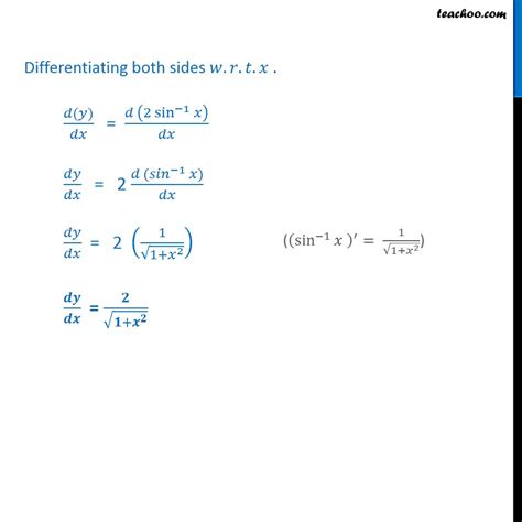 Ex 5 3 14 Find Dy Dx In Y Sin 1 2x Root 1 X2 Cbse Ex 5 3