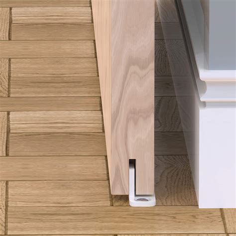 Sliding Closet Door Guides White Barn Door Floor Guides Pack By