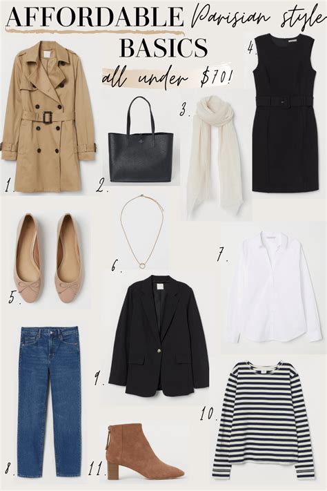 Everything Under 70 Affordable Parisian Style Basics Fashion