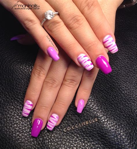 Geometrie Fucsia Maninails Unghie Fucsia Unghie Graziose Unghie Estive