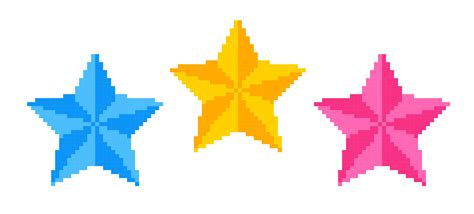 Vector icons of colorful stars in pixel art style. 11430844 Vector Art ...