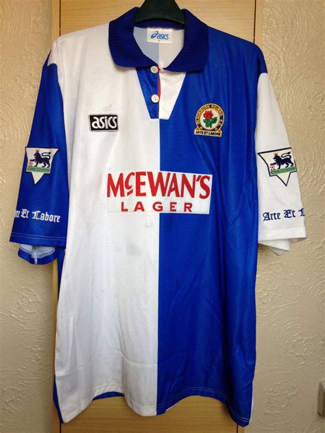 Blackburn Rovers Home Maglia Di Calcio 1994 1995 Sponsored By McEwan