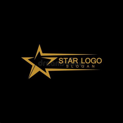 Vetor De Logotipo De Estrela Dourada Em Estilo Elegante Fundo Preto