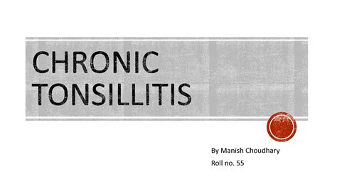 SOLUTION Chronic Tonsillitis Studypool