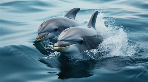 Delfines Saltando Fuera Del Agua Foto Gratis