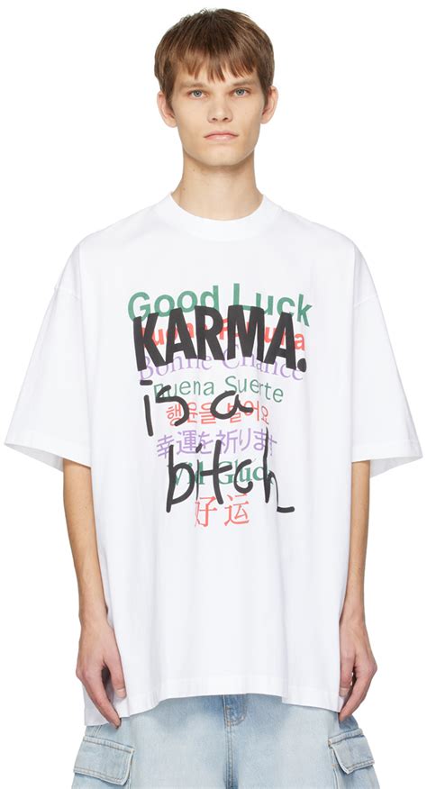 Vetements White Good Luck T Shirt Vetements