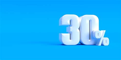 Número 30 por ciento 3d | Foto Premium