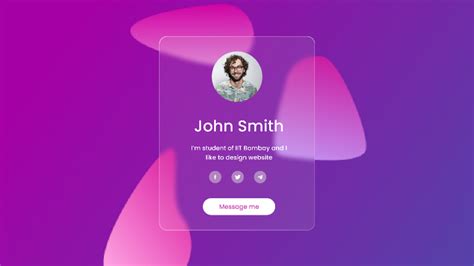 Profile Card Glassmorphism Design Figma