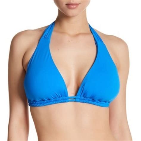 Becca Swim Becca Sz Dd Color Code Halter Bikini Top Blue New Poshmark