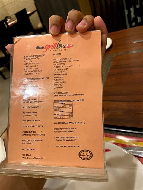 Menu At Grill Box R K Salai Chennai 25