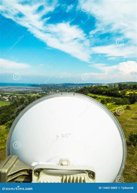 Microwave Link Transmission Antenna Dish On A Telecommunication