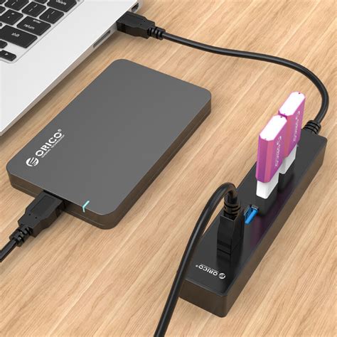 ORICO 4 Port Portable USB3 0 HUB For Windows And Mac OS Black W8PH4 U3