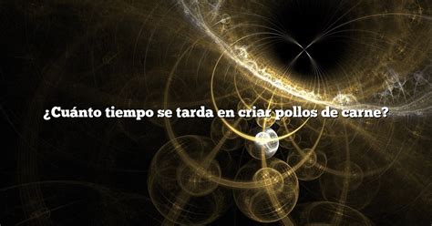 Cuánto tiempo se tarda en criar pollos de carne Diffusonslascience