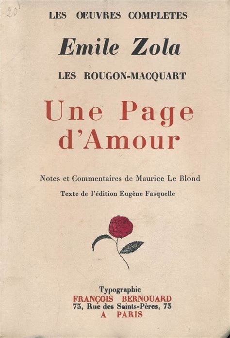 Les Rougon Macquart Une Page D Amour