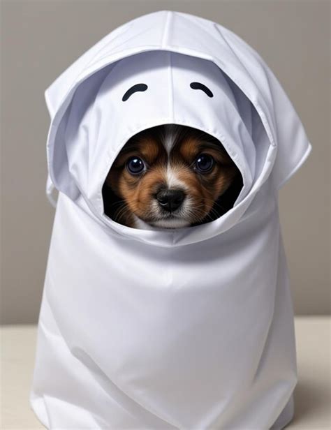 Premium Photo | Cute puppy ghost halloween costume