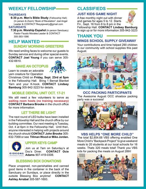 Monthly Newsletter First Baptist Church Of Key Largo FL