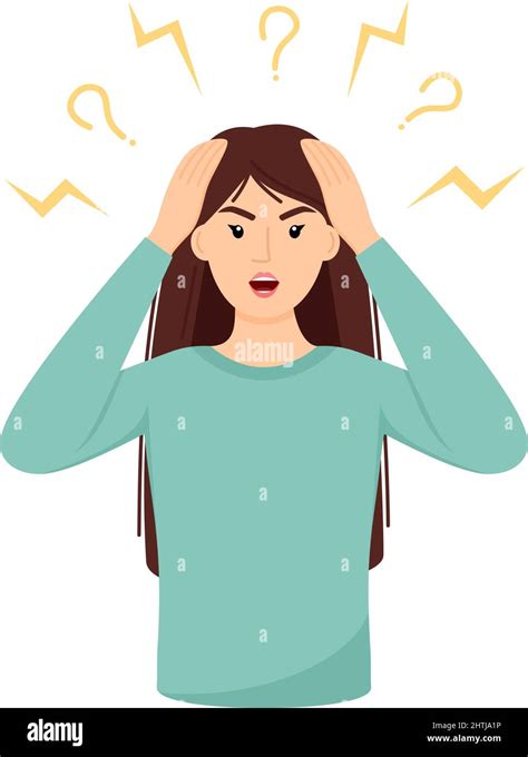 Stressed Woman Woman In Stress Bad Mood Depression Panic Vector