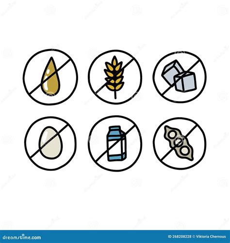 Diets And Ingredients Doodle Icons Vector Color Line Illustration