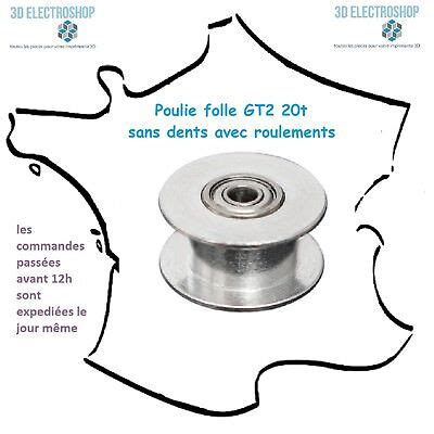 Poulie Folle Gt Dents Lisse Aluminium Avec Roulements Mm D Print