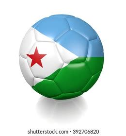 3d Football Soccer Ball Colored Flag Stock Illustration 392706820