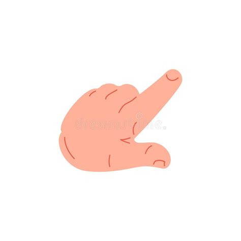 Human Hand Index Finger Pointing Gesture Icon Vector Flat Illustration