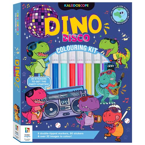 Kaleidoscope Dino Disco Colouring Kit Colouring Colouring