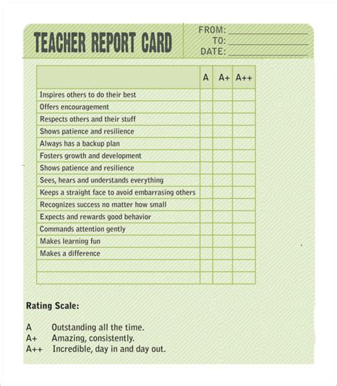 10+ Sample Report Cards – PDF, Word, Excel | Sample Templates