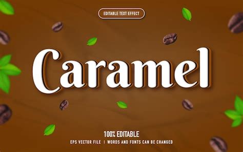 Premium Vector Caramel Text Effect In 3d