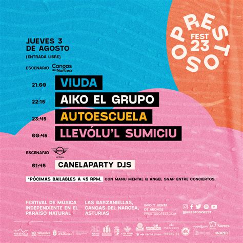 Prestoso Fest 2023 Cartel Entradas Horarios Y Hoteles