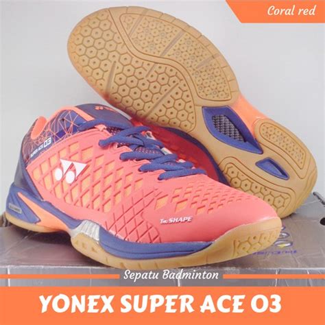 Jual Sepatu Badminton Bulutangkis Original Yonex Super Ace Coral Red