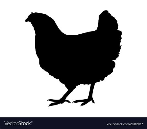 Silhouette Of A Hen On White Background Royalty Free Vector