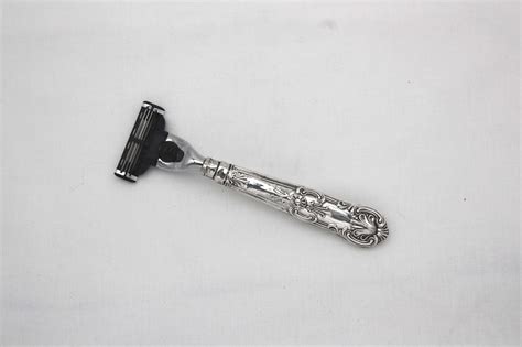 Mach 3 Razor With Unique Antique Sterling Silver Handle Etsy