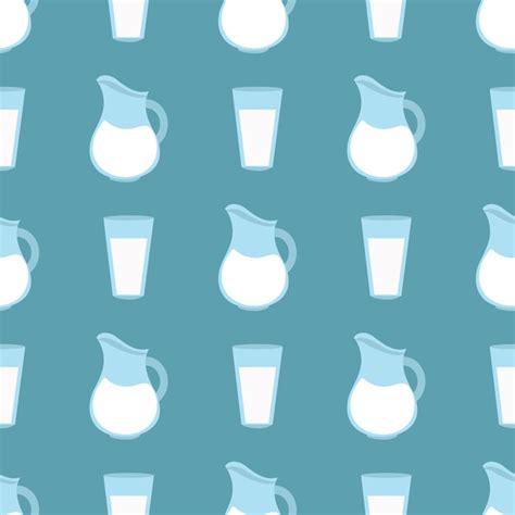 Premium Vector Jug And Milk Pattern On Green Background For Web